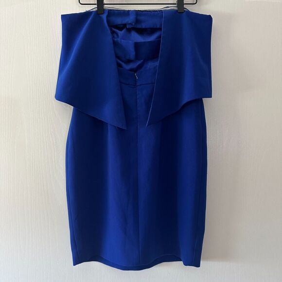 Jay Godfrey Womens Viola Strapless Cobalt Blue Crepe Mini Dress Size 6 Small - Picture 5 of 9